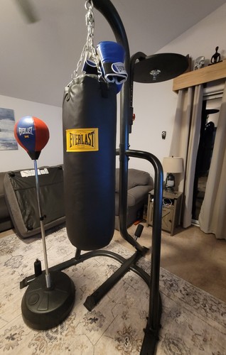 Boxing bag and stand - bag,